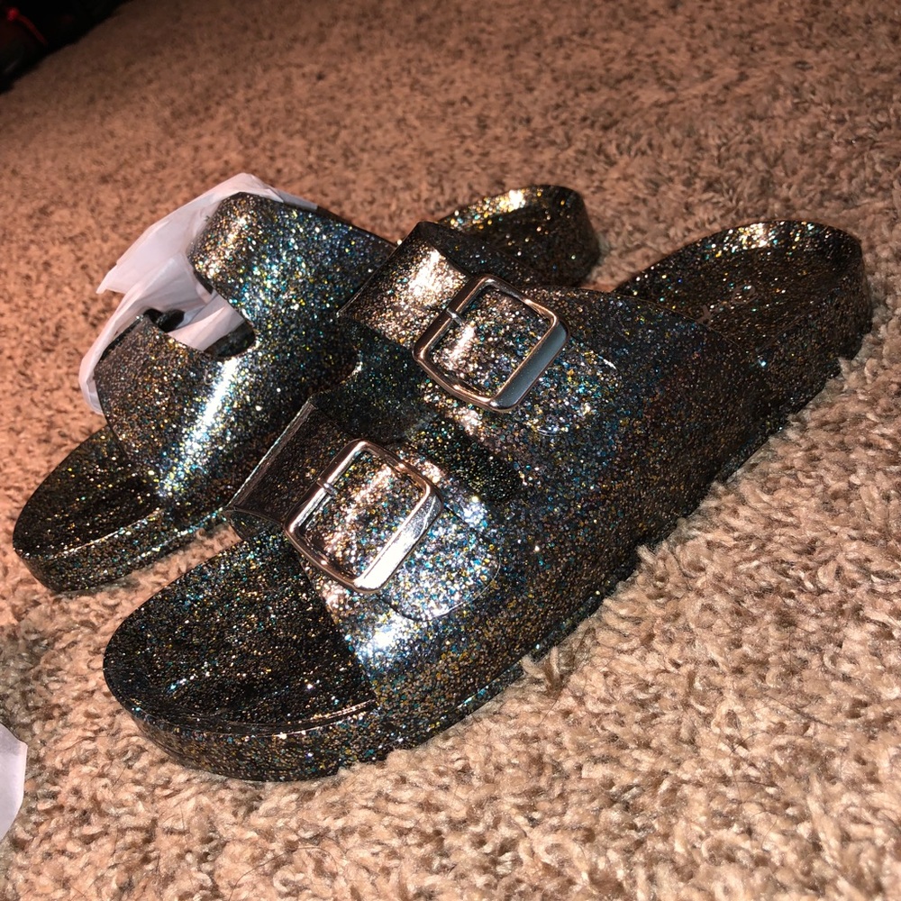 Forever 21 Glitter Jelly Slides
